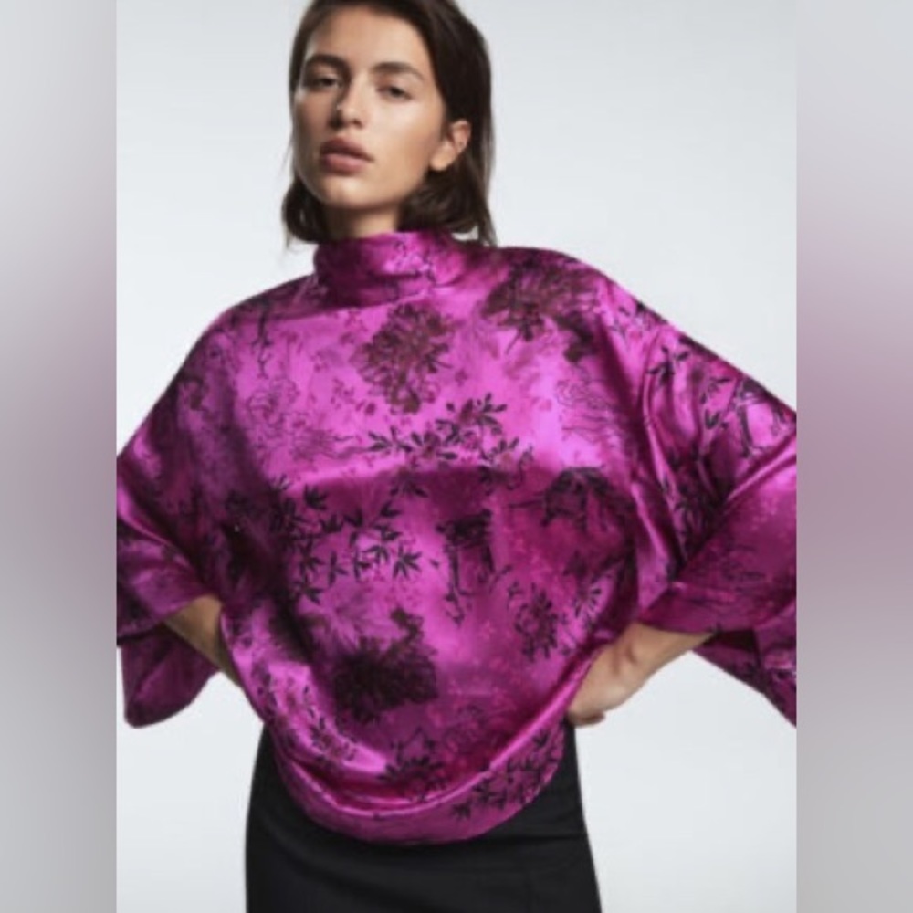 Zara Purple Floral Blouse